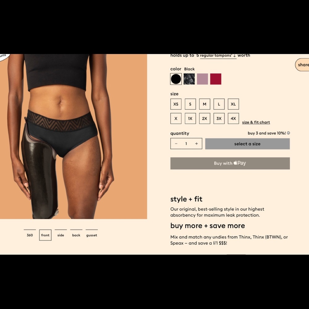 NWT Thinx Super Absorbency Hiphugger